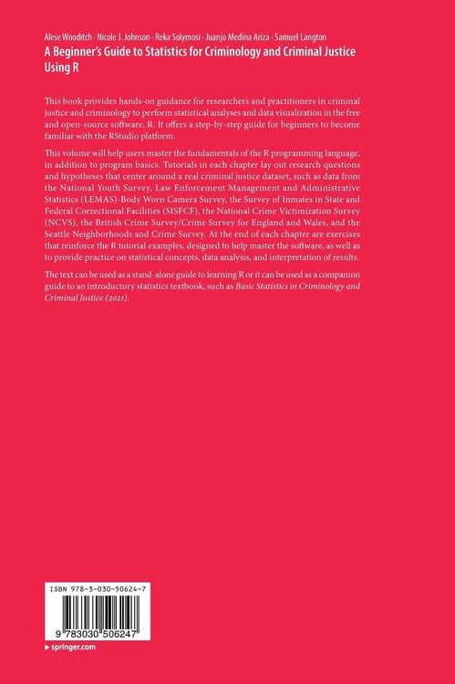 Produktbild: A Beginner&rsquo;s Guide to Statistics for Criminology and Criminal Justice Using R