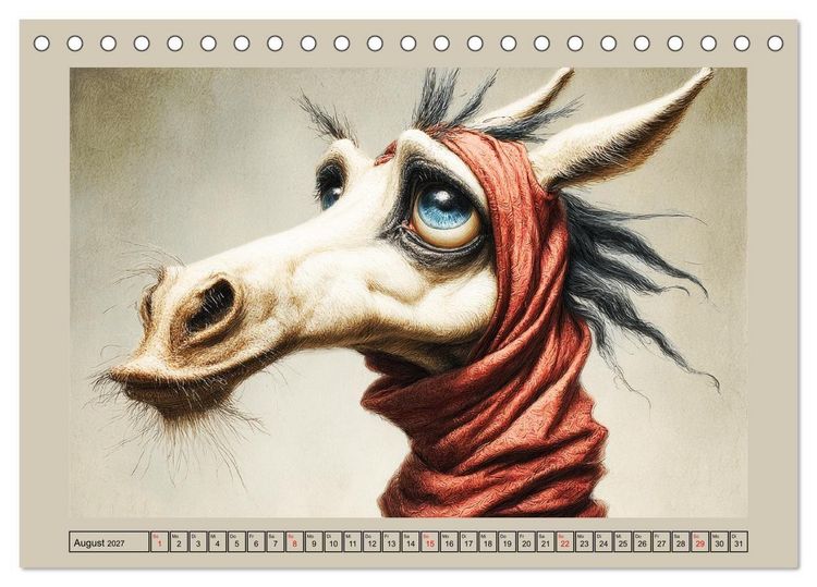 Produktbild: Wundersame Pferde. Karikaturen zwischen Humor, Melancholie und Fantasie (Tischkalender 2027 DIN A5 quer), CALVENDO Monatskalender