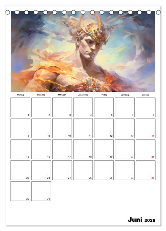 Produktbild: Der g&ouml;ttliche Planer. Aquarelle von antiken griechischen G&ouml;ttern (Tischkalender 2026 DIN A5 hoch), CALVENDO Monatskalender