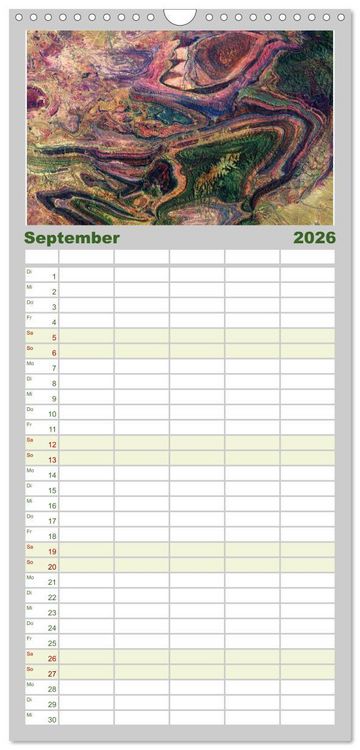 Produktbild: Familienplaner 2026 - Die Erde aus dem All mit 5 Spalten (Wandkalender, 21 x 45 cm) CALVENDO
