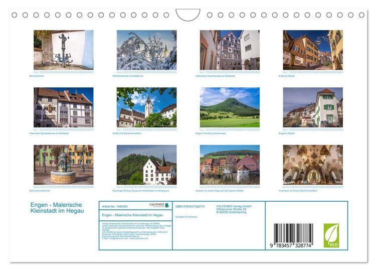 Produktbild: Engen - Malerische Kleinstadt im Hegau (Wandkalender 2026 DIN A4 quer), CALVENDO Monatskalender