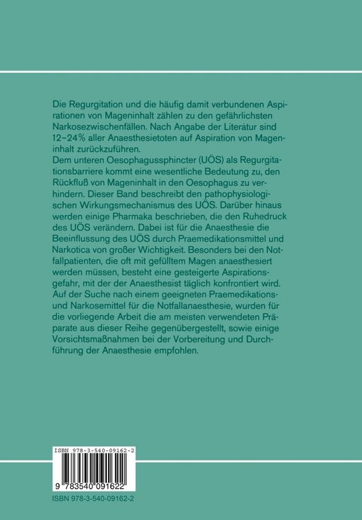 Produktbild: Zum Problem der Aspiration bei der Narkose