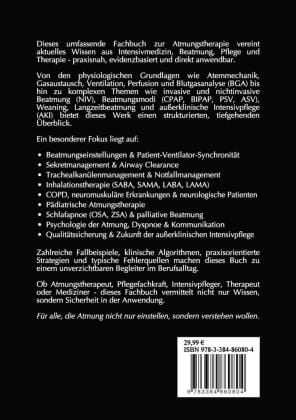 Produktbild: Atmungstherapie in der modernen Intensiv- und Beatmungsmedizin - Fachbuch zu Beatmung, Intensivmedizin, NIV, Weaning, Atmungstherapie und P&auml;diatrie