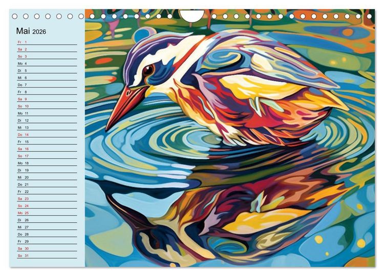 Produktbild: Kunterbunte V&ouml;gel (Wandkalender 2026 DIN A4 quer), CALVENDO Monatskalender