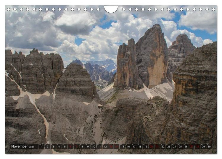 Produktbild: Dolomiten 2027 - Die wei&szlig;en Berge (Wandkalender 2027 DIN A4 quer), CALVENDO Monatskalender