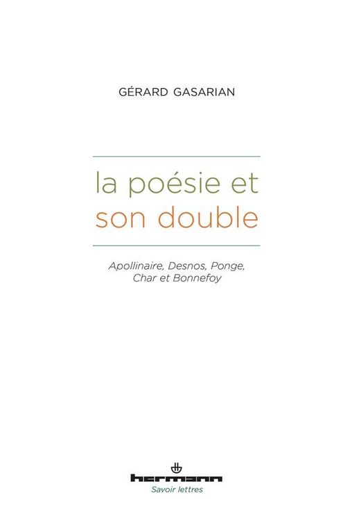 Produktbild: La poesie et son double