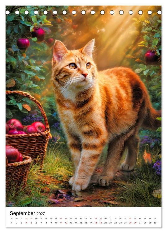 Produktbild: Feuer auf vier Pfoten - Die sch&ouml;nsten roten Katzen (Tischkalender 2027 DIN A5 hoch), CALVENDO Monatskalender