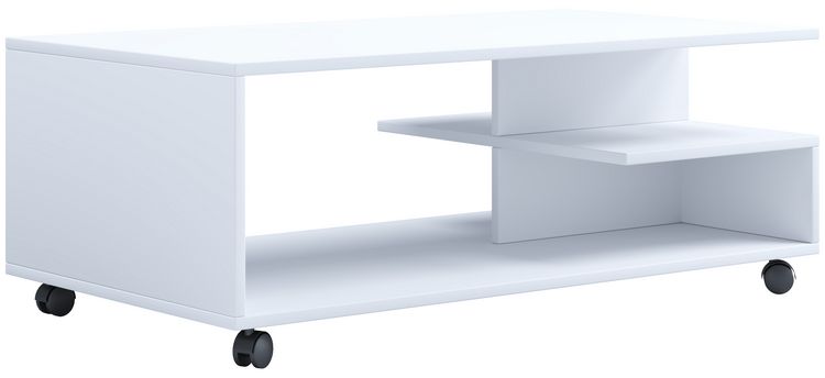 Produktbild: Holz Sofatisch Couchtisch Rollen rollbar Stango XL