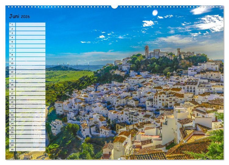 Produktbild: Die wei&szlig;en D&ouml;rfer Andalusiens (Wandkalender 2026 DIN A2 quer), CALVENDO Monatskalender