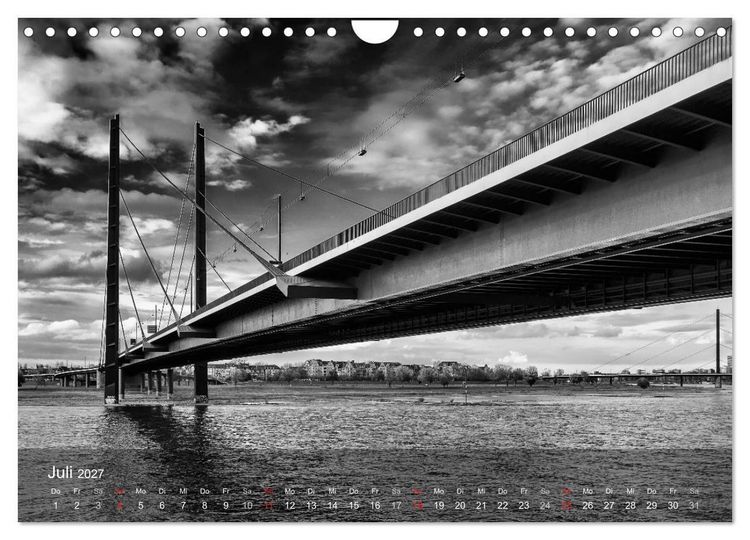 Produktbild: D&uuml;sseldorf Ansichten in Schwarz-Wei&szlig; (Wandkalender 2027 DIN A4 quer), CALVENDO Monatskalender