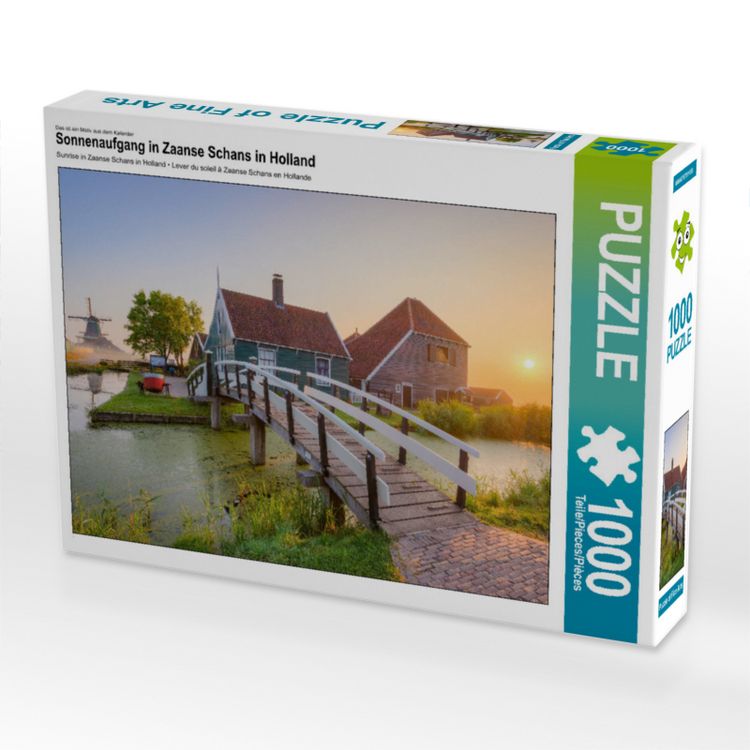 Produktbild: CALVENDO Puzzle Sonnenaufgang in Zaanse Schans in Holland | 1000 Teile Lege-Gr&ouml;&szlig;e 64x48cm Foto-Puzzle f&uuml;r gl&uuml;ckliche Stunden