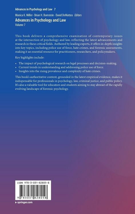 Produktbild: Advances in Psychology and Law