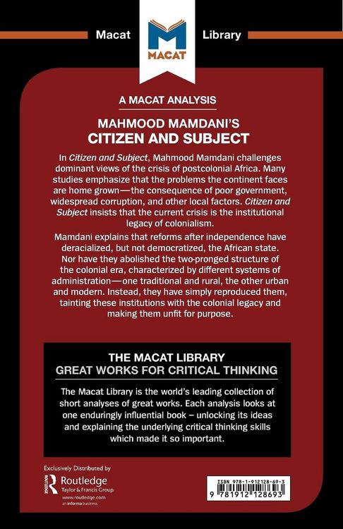 Produktbild: An Analysis of Mahmood Mamdani's Citizen and Subject