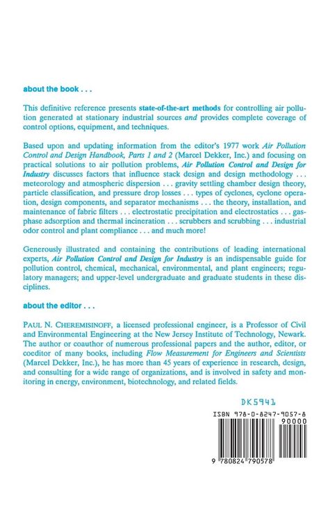 Produktbild: Air Pollution Control and Design for Industry
