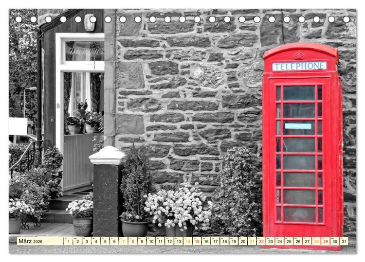 Produktbild: Die bekannteste Telefonzelle der Welt - Telephone Booth (Tischkalender 2026 DIN A5 quer), CALVENDO Monatskalender