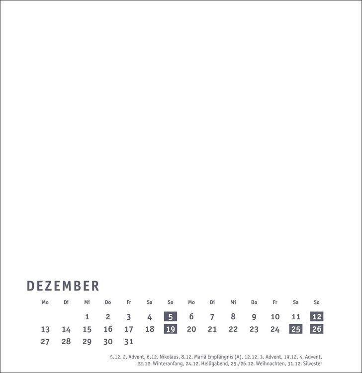 Produktbild: Premium-Bastelkalender wei&szlig; gro&szlig; 2027