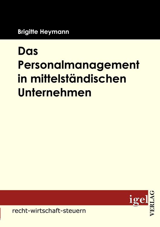 Produktbild: Das Personalmanagement in mittelst&auml;ndischer Unternehmen