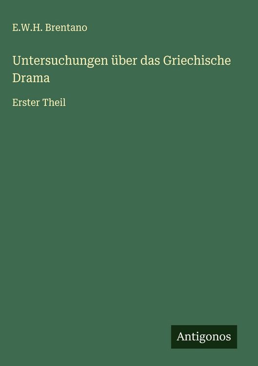 Produktbild: Untersuchungen &uuml;ber das Griechische Drama