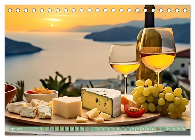 Produktbild: Gourmet K&auml;se - und Weingenuss (Tischkalender 2026 DIN A5 quer), CALVENDO Monatskalender