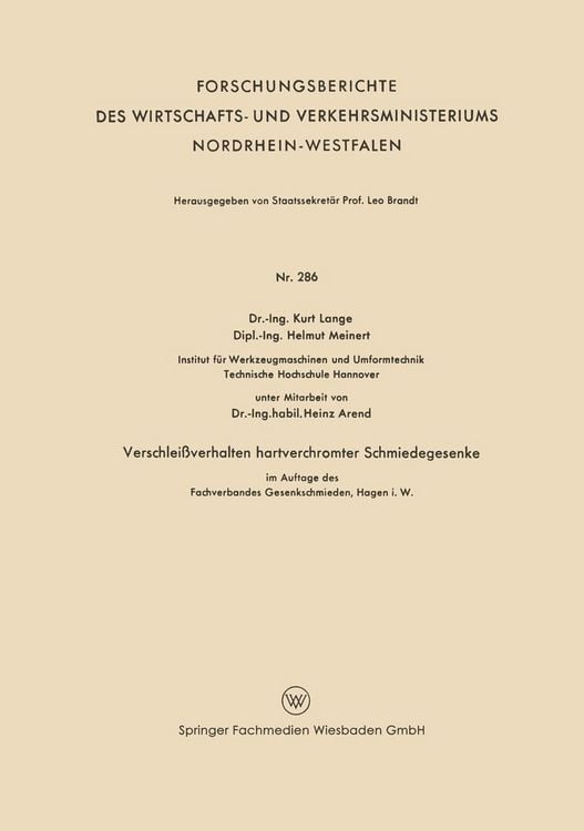 Produktbild: Verschlei&szlig;verhalten hartverchromter Schmiedegesenke im Auftage des Fachverbandes Gesenkeschmieden, Hagen i. W.
