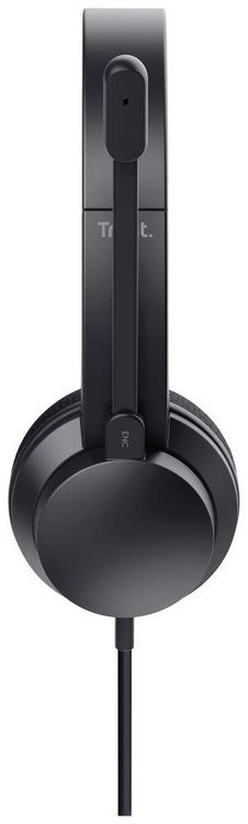 Produktbild: Trust Ayda On Ear Headset kabelgebunden Stereo Schwarz Noise Cancelling Headset, Lautst&auml;rkeregelung, Mikrofon-Stummschaltung Computer