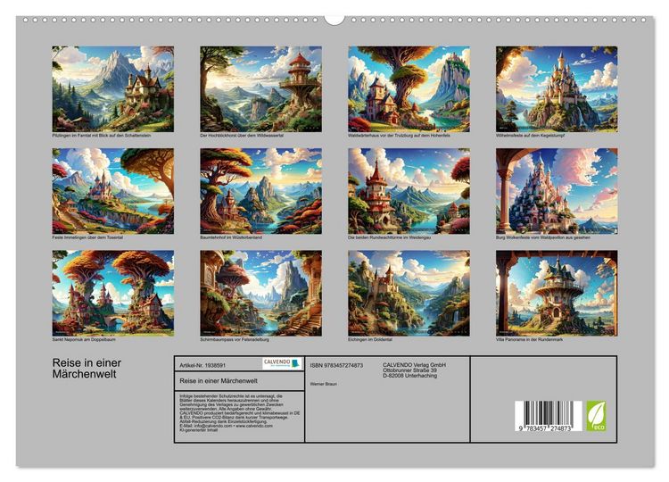 Produktbild: Reise in einer M&auml;rchenwelt (hochwertiger Premium Wandkalender 2026 DIN A2 quer), Kunstdruck in Hochglanz