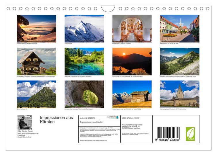 Produktbild: Impressionen aus K&auml;rnten (Wandkalender 2026 DIN A4 quer), CALVENDO Monatskalender