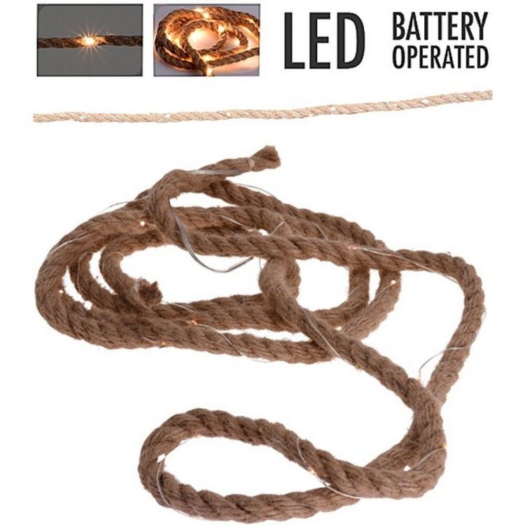 Produktbild: Lichterkette am Juteseil mit LED- Lampen, L&auml;nge 1,50 m