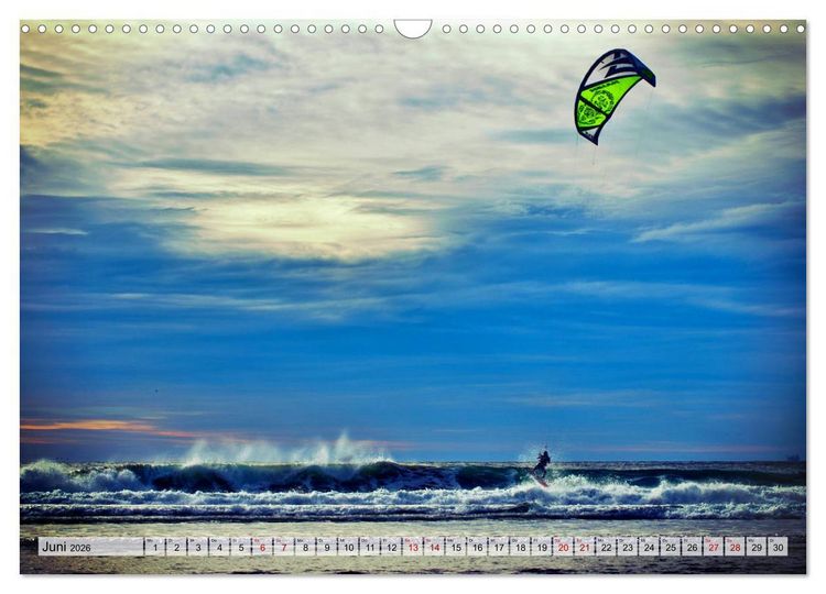 Produktbild: Kitesurfen - Action pur (Wandkalender 2026 DIN A3 quer), CALVENDO Monatskalender