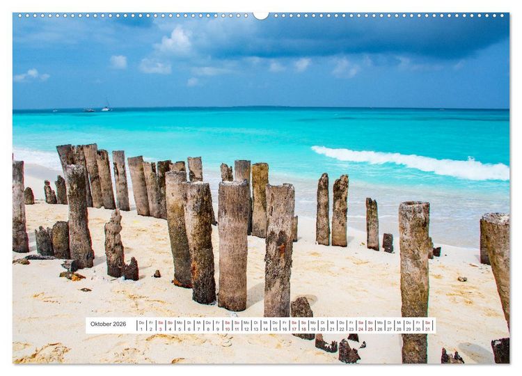 Produktbild: Sansibar - Sonne, Sand, Meer (hochwertiger Premium Wandkalender 2026 DIN A2 quer), Kunstdruck in Hochglanz