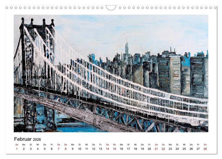 Produktbild: New Yorker Stadtansichten in abstrakter Malerei (Wandkalender 2026 DIN A3 quer), CALVENDO Monatskalender