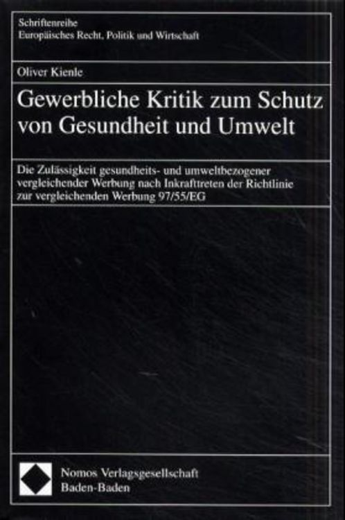 Produktbild: Gewerbliche Kritik zum Schutz von Gesundheit und Umwelt