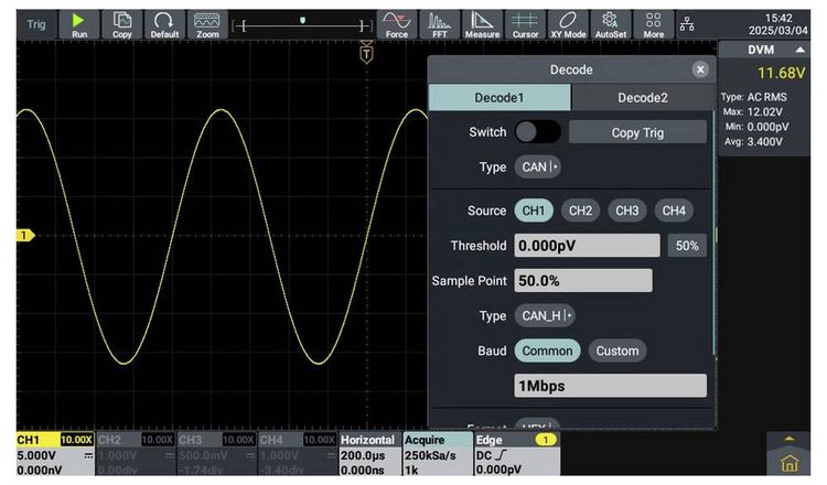 Produktbild: VOLTCRAFT ADO-3504 Digital-Oszilloskop 350 MHz 2.5 GSa/s 250 Mpts 12 Bit Digital-Speicher (DSO) 1 St.
