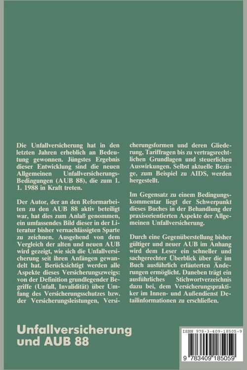Produktbild: Unfallversicherung und AUB 88