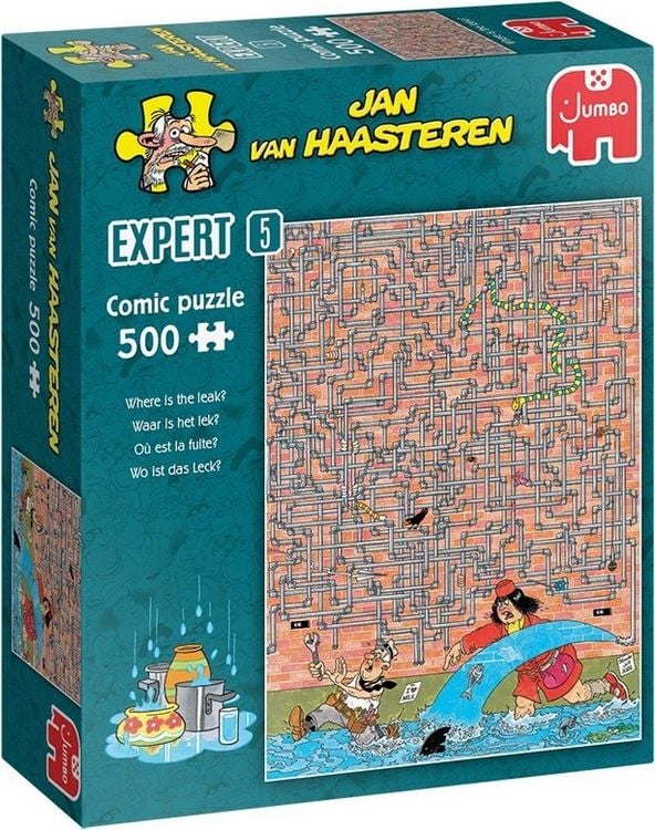 Produktbild: Jumbo 1110100031 - Jan van Haasteren Expert 5, Wo ist das Leck, Comic-Puzzle, 500 Teile