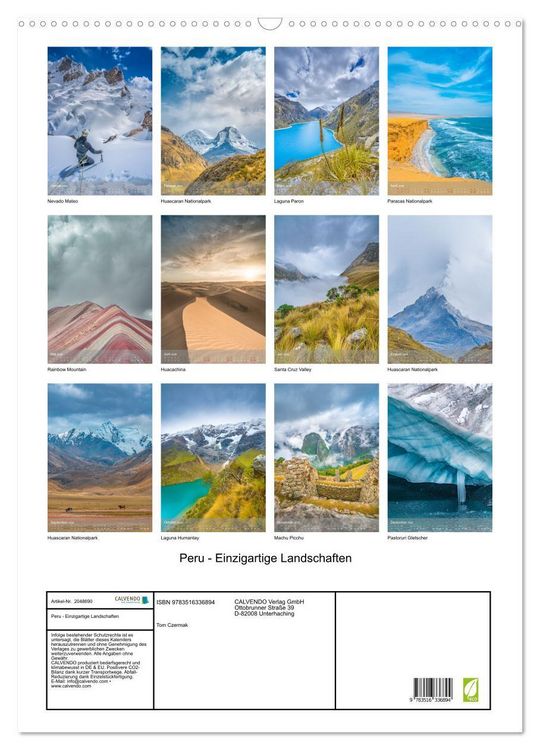 Produktbild: Peru - Einzigartige Landschaften (Wandkalender 2026 DIN A2 hoch), CALVENDO Monatskalender