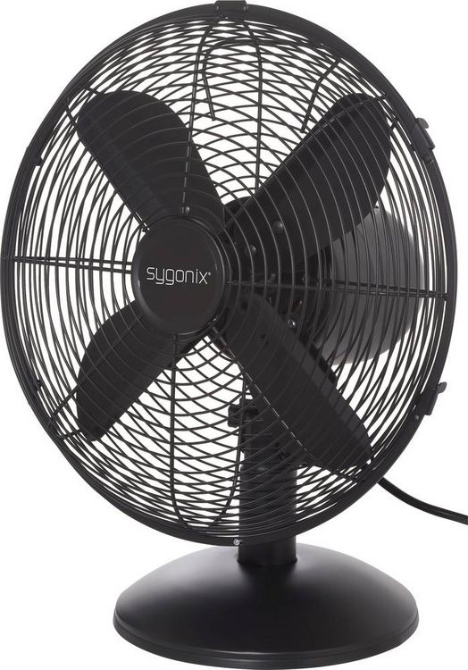 Produktbild: Sygonix Tischventilator 35W (&Oslash; x H) 335mm x 400mm Schwarz Oszillierend