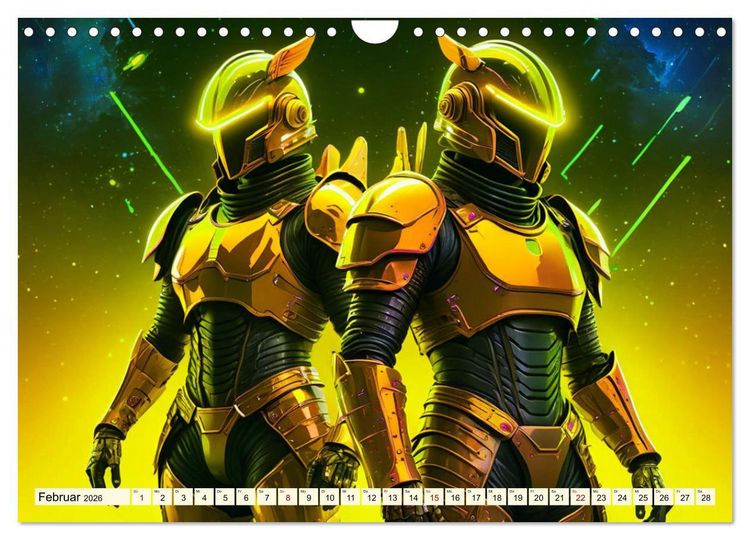Produktbild: Fantasie - Futuristische Ritter (Wandkalender 2026 DIN A4 quer), CALVENDO Monatskalender
