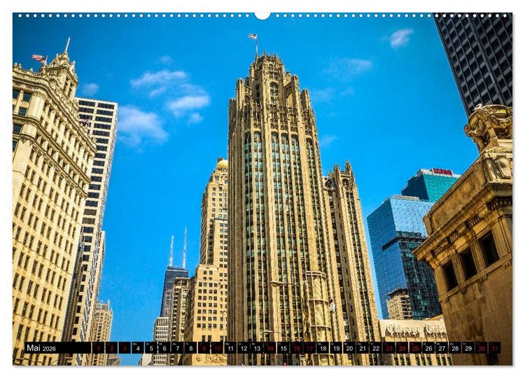 Produktbild: Chicago Impressionen (hochwertiger Premium Wandkalender 2026 DIN A2 quer), Kunstdruck in Hochglanz