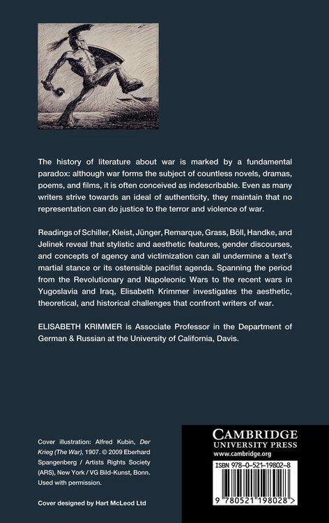 Produktbild: The Representation of War in German Literature