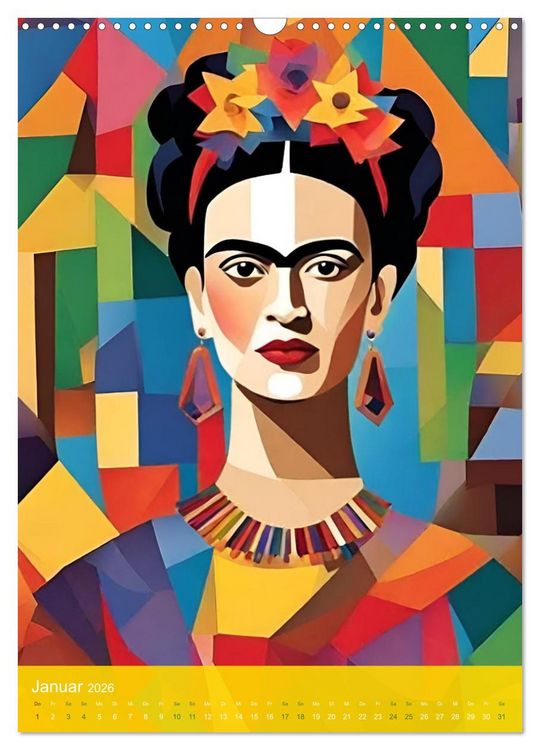 Produktbild: Gefangen in Normen. Frida Kahlo inspiriert. Flor de mi alma (Wandkalender 2026 DIN A3 hoch), CALVENDO Monatskalender