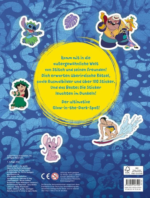 Produktbild: Disney Stitch: Der gro&szlig;e Glow-in-the-Dark Stickerspa&szlig;