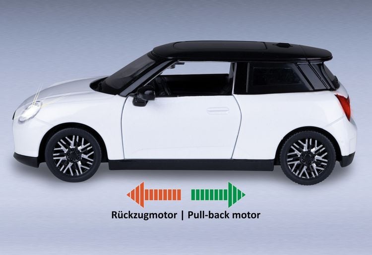 Produktbild: BMW Mini Cooper Diecast 1:28 wei&szlig; inkl. Knopfzellen