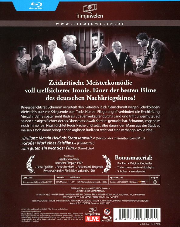 Produktbild: Rosen f&uuml;r den Staatsanwalt (Filmjuwelen)
