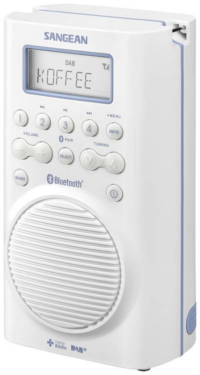 Produktbild: Sangean H205 Badradio DAB+, UKW Bluetooth&reg; wasserdicht Wei&szlig;