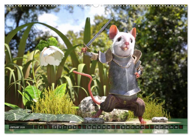 Produktbild: Ritter Mauseherz (Wandkalender 2026 DIN A2 quer), CALVENDO Monatskalender