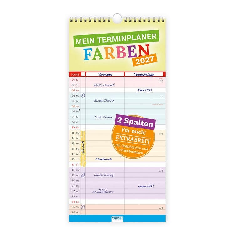 Produktbild: TR&Ouml;TSCH - Mein Terminplaner Farben 2027
