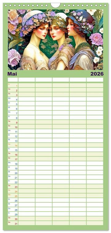 Produktbild: Familienplaner 2026 - Art Deco Freundinnen mit 5 Spalten (Wandkalender, 21 x 45 cm) CALVENDO