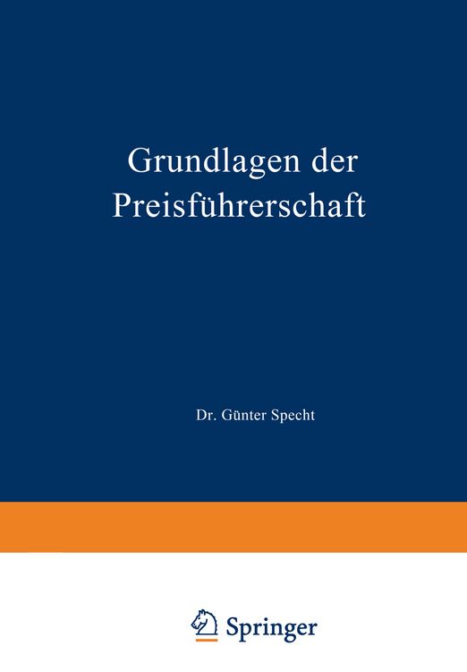 Produktbild: Grundlagen der Preisf&uuml;hrerschaft
