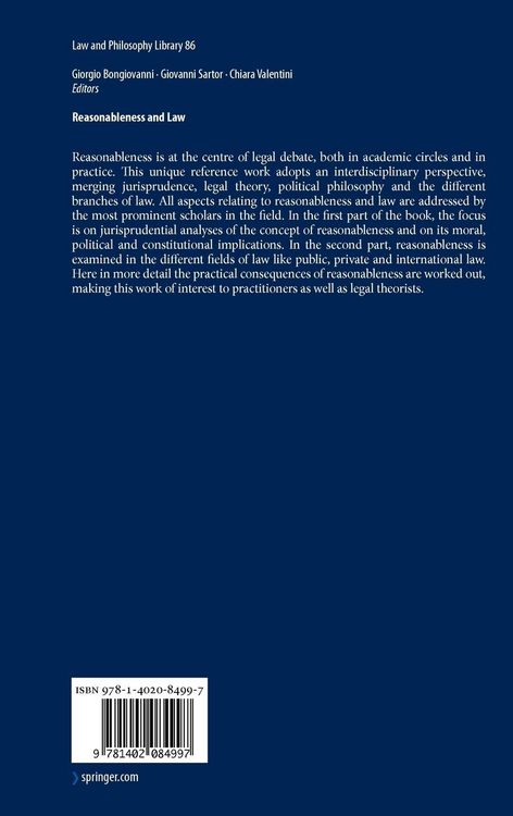 Produktbild: Reasonableness and Law
